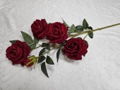 О3920 Ветка розы Царская барх.4гол.+1бут Н-115см (25шт) 200 от интернет-магазин Эдельвейс-Ритуал.RU