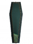  1240 Гроб 6-гранник (зеленый) ДСП атлас,бархат рисунок от интернет-магазин Эдельвейс-Ритуал.RU