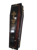 Гроб 6-гранник Печаль с золотым Крестом и молитвой Н-2,0 от интернет-магазин Эдельвейс-Ритуал.RU