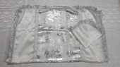 Р3745 Комплект (серебро) Парча Пион крупный+Жаккард (покрывало+наволочка) 1х2м от интернет-магазин Эдельвейс-Ритуал.RU