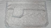 Р3670 Комплект (серебро) Парча Средняя роза (покрывало+наволочка) 1х2м от интернет-магазин Эдельвейс-Ритуал.RU