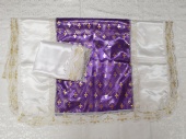 Р3794 Комплект (фиолет) Атласный золотой крест (покрывало+наволочка) от интернет-магазин Эдельвейс-Ритуал.RU