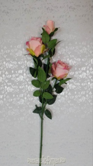 Ветка  розы 2головы+1 бутон "Маркиза"  Н-90см 7шт от интернет-магазин Эдельвейс-Ритуал.RU