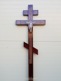 Крест сосна Распятье фотопечать Н-220см темный от интернет-магазин Эдельвейс-Ритуал.RU