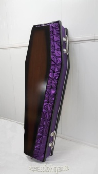 Гроб 6-гранник Космос (фиолет)+покрывало с подушкой Н-2,0м от интернет-магазин Эдельвейс-Ритуал.RU
