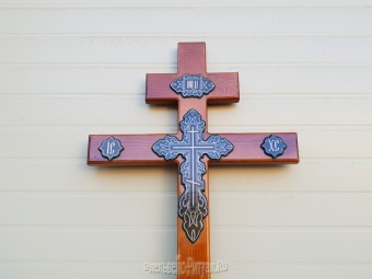Крест сосна Ажурный крест фотопечать Н-210см светлый от интернет-магазин Эдельвейс-Ритуал.RU