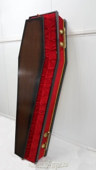 аГроб 6-тигранник (красный) БАРХАТ Н-2,0м от интернет-магазин Эдельвейс-Ритуал.RU