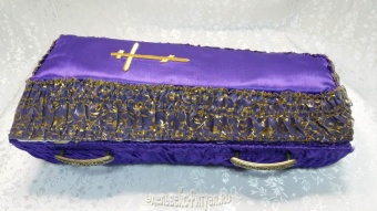 Р2740 Футляр (фиолет) Атласный+Органза +Плотик  от интернет-магазин Эдельвейс-Ритуал.RU