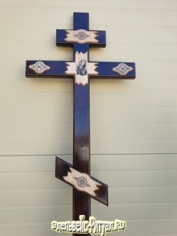 Крест сосна с ЛИКОМ  Н-210см темный от интернет-магазин Эдельвейс-Ритуал.RU
